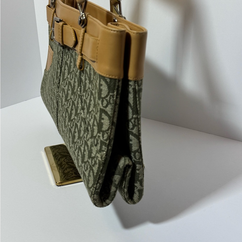 Dior Beige and Green Canvas Bag - Picture 3 of 13